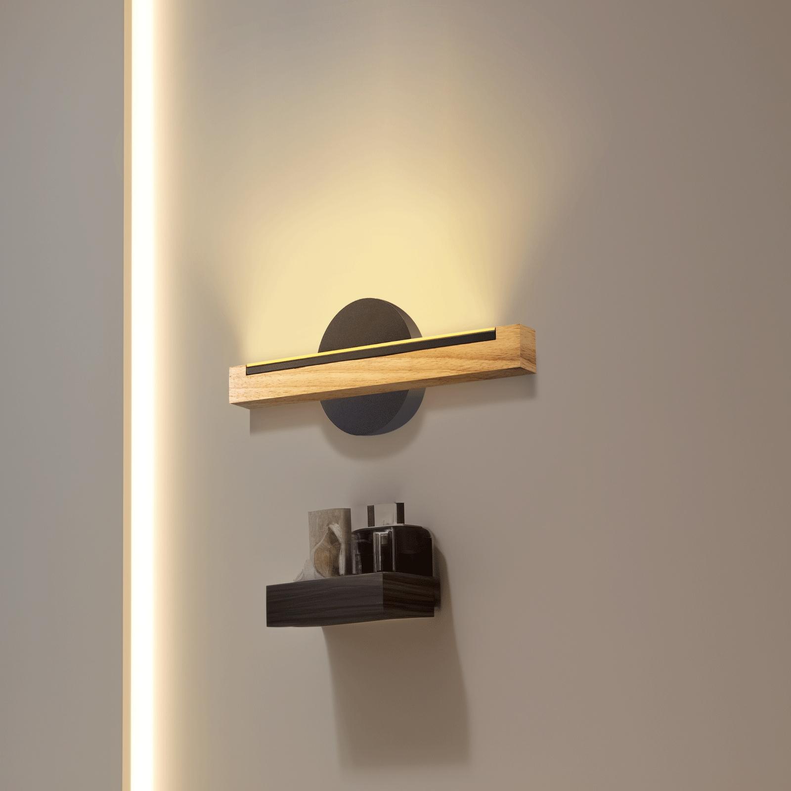 Wood and Metal LED Wall Light, 6.5W, 2700K