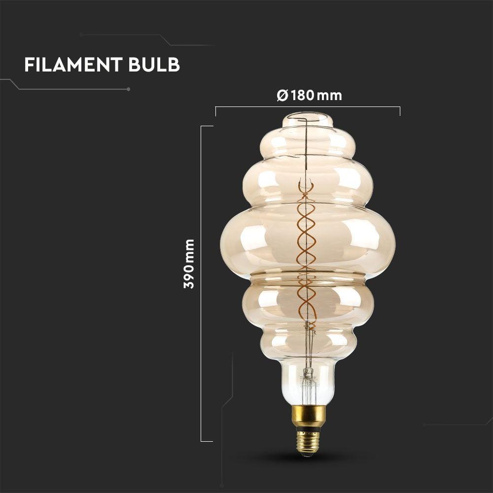 VT-2188D 8W S200 LED SMOKY DOUBLE FILAMENT BULB 2000K E27 DIMMABLE