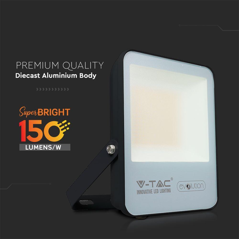 VT-4961 50W LED FLOODLIGHT 3000K BLACK BODY GREY GLASS 150LM/W