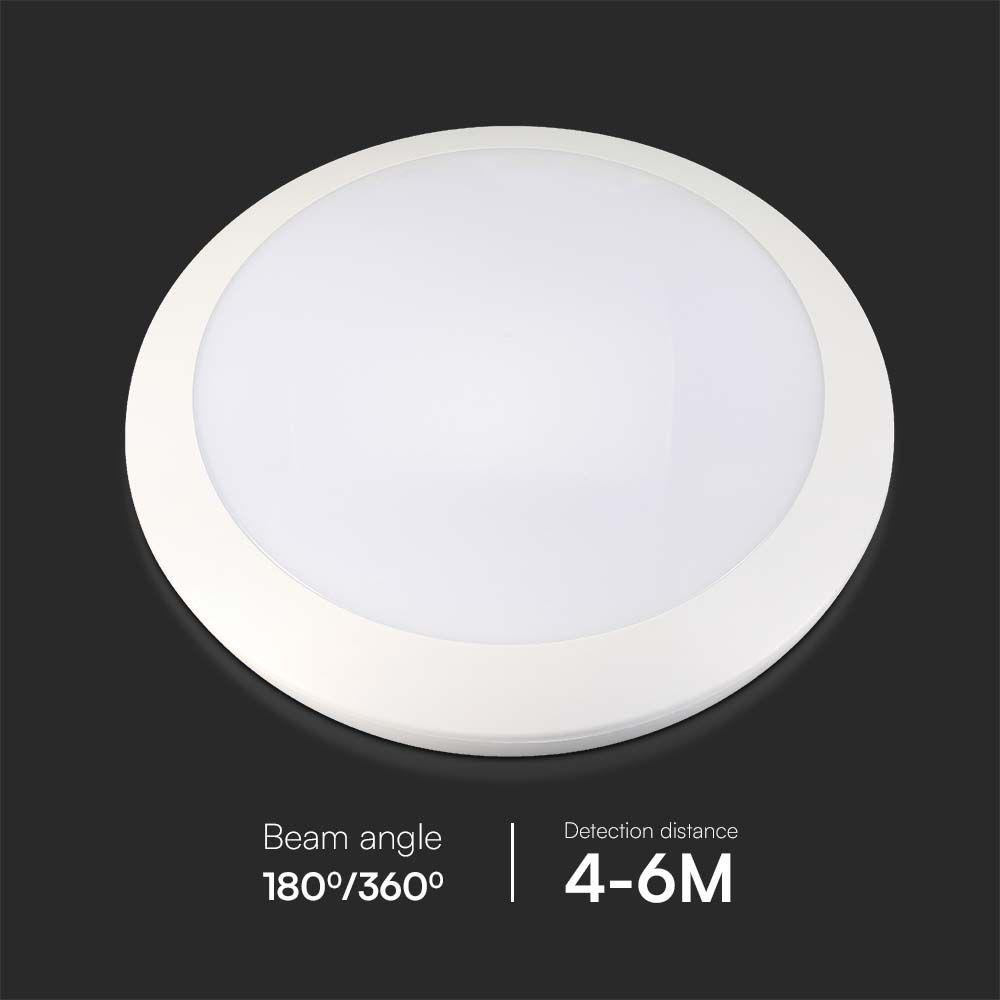 20W Lampa LED z czujnikiem mikrofalowym, Ściemniana, Barwa: 3w1, IK10, IP66 , VTAC, SKU 23160