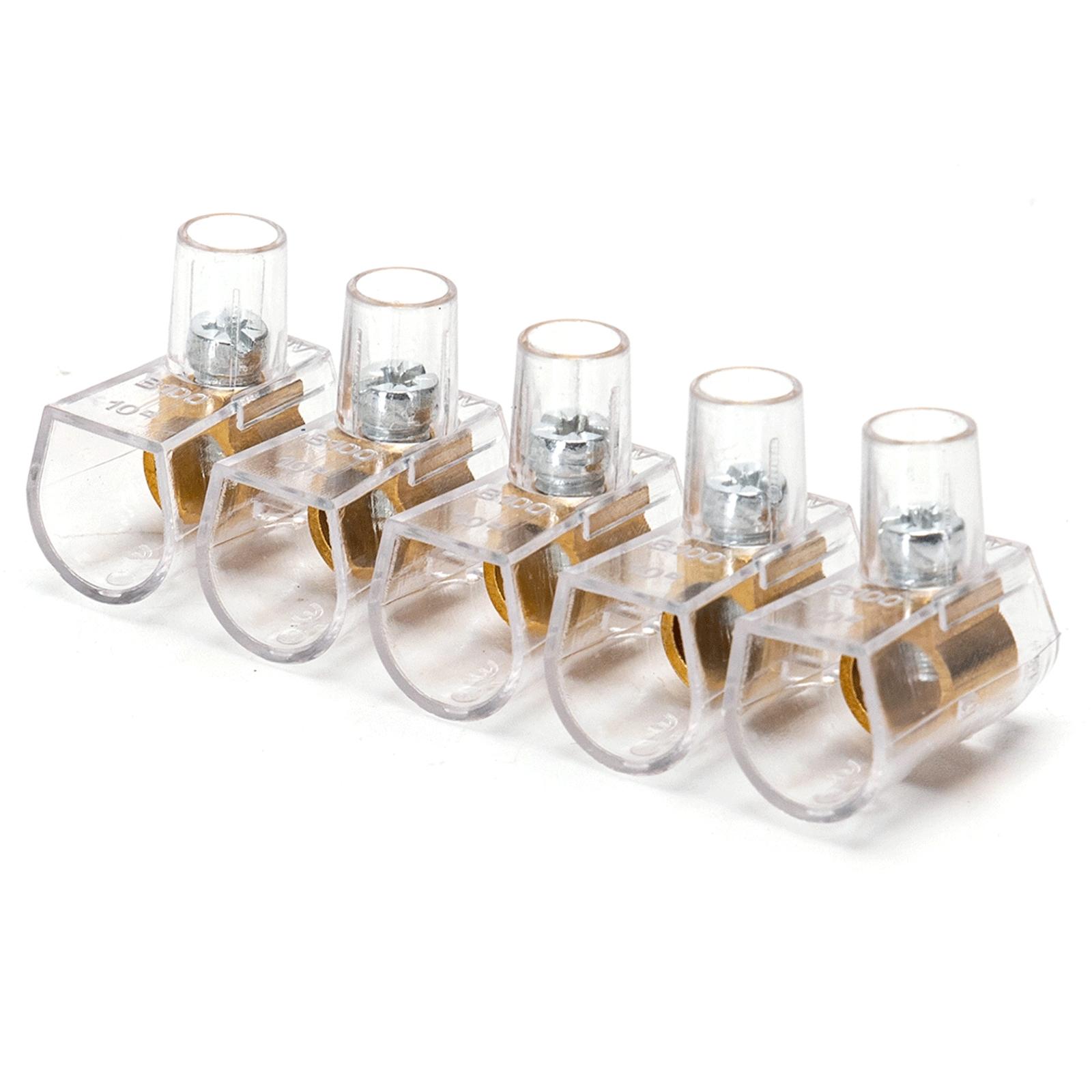 B100 Terminal Blocks Transparent & brass