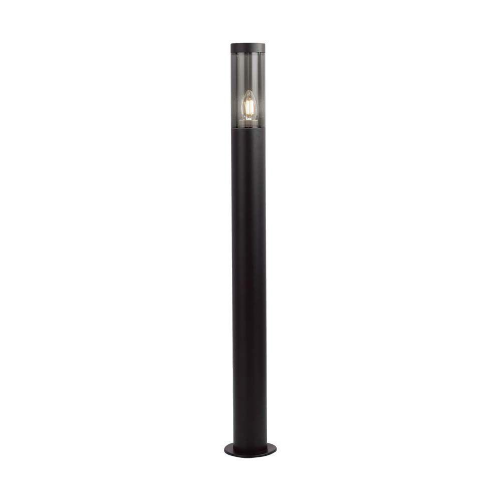 VT-1185 BOLLARD GARDEN FITTING LIGHT E27 (76x119x1000mm) SMOKE PLASTIC/SS BLACK BODY IP44