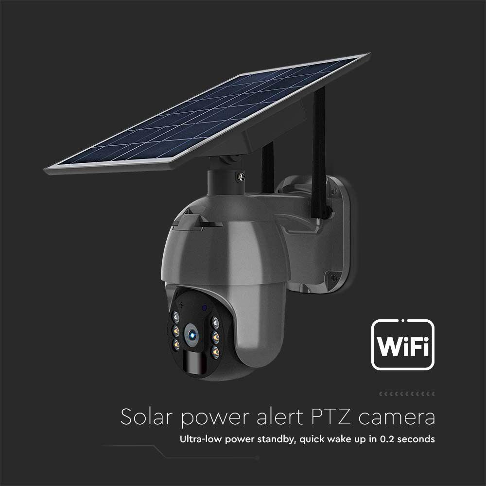 1080P Kamera zewnętrzna WiFi SMART z panelem solarnym, Sensor, IP65, Czarna, VTAC, SKU 11617