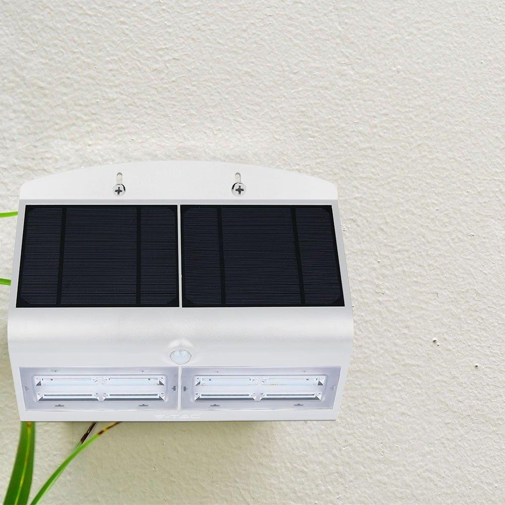 VT-767-7 8W LED SOLAR WALL LIGHT 4000K -WHITE +BLACK BODY