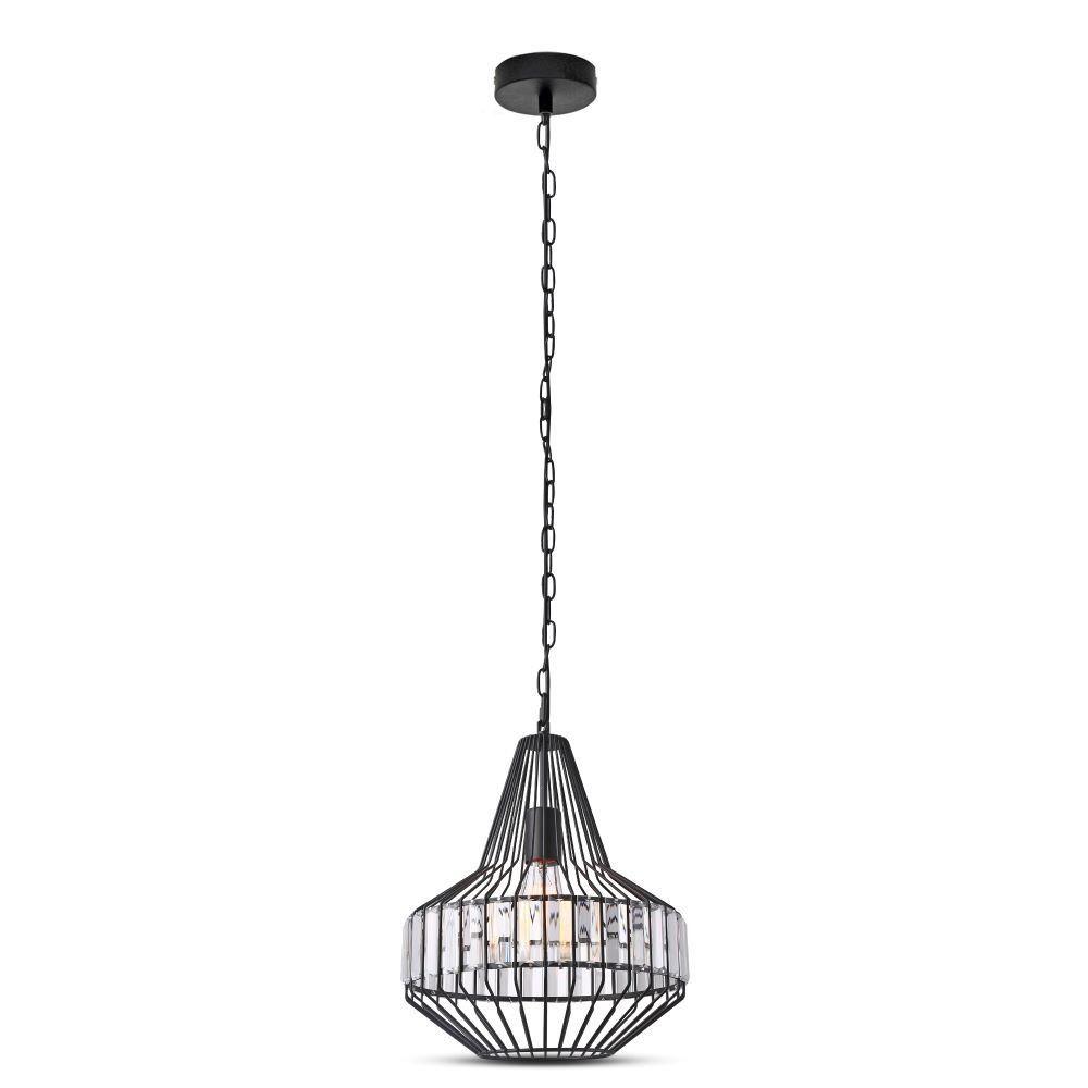 Lampa Wisząca, T, Klosz: Drut + Kryształki, Czarny, Średnica: 300, VTAC, SKU 3955