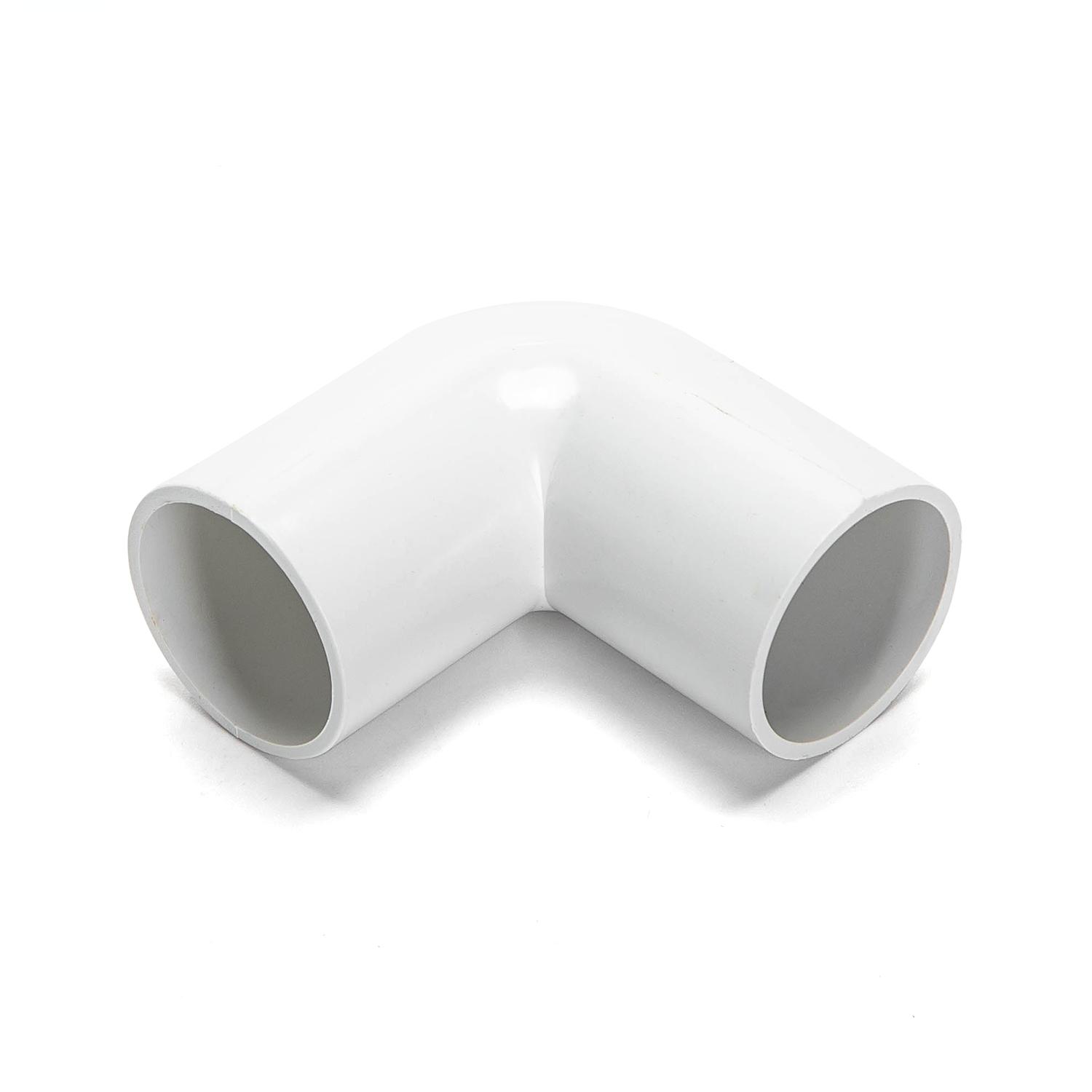 PVC Round Wire Duct Bend White 25mm 4PCS