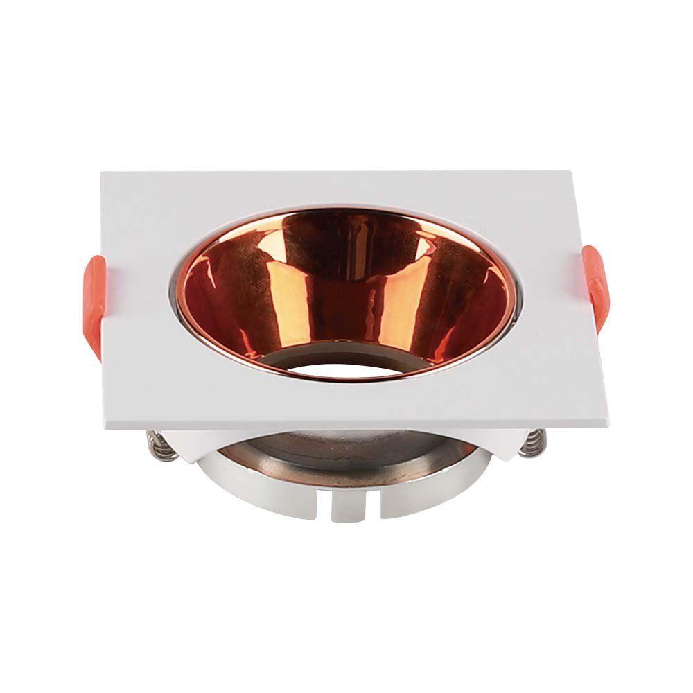 VT-932 GU10 FITTING SQUARE WHITE FRAME+ROSE GOLD REFLECTOR