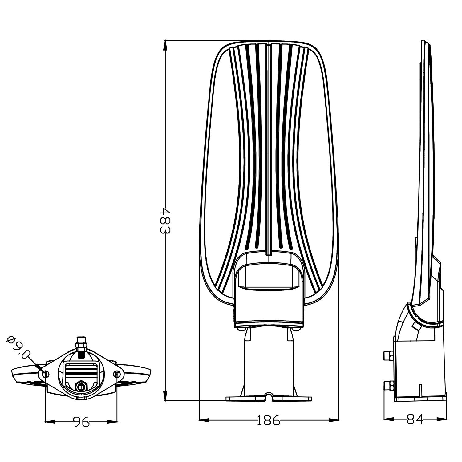 DOB LED lampa uliczna slim 100W (100W,6500K,IP65)