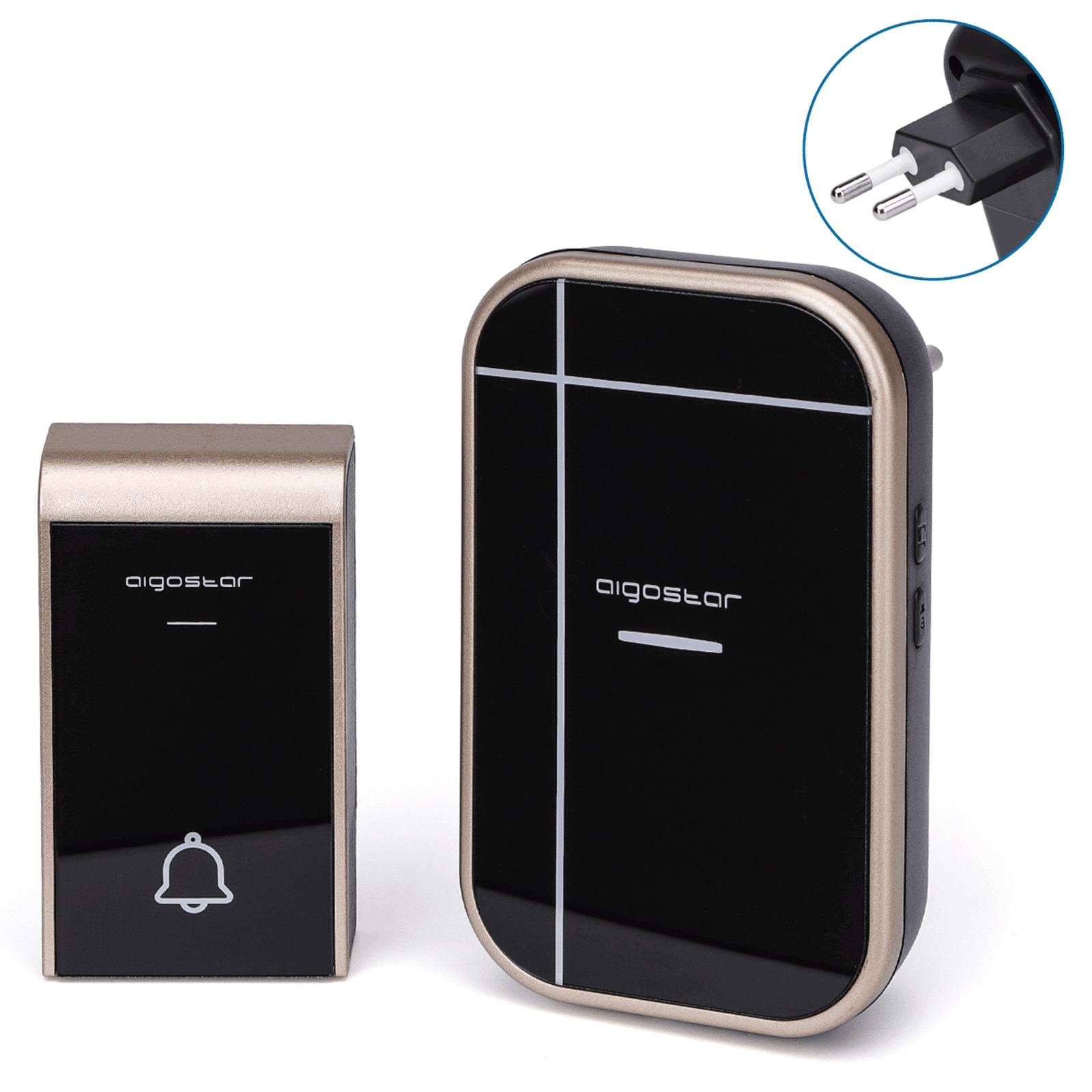 AC Wireless Doorbell Black & Golden