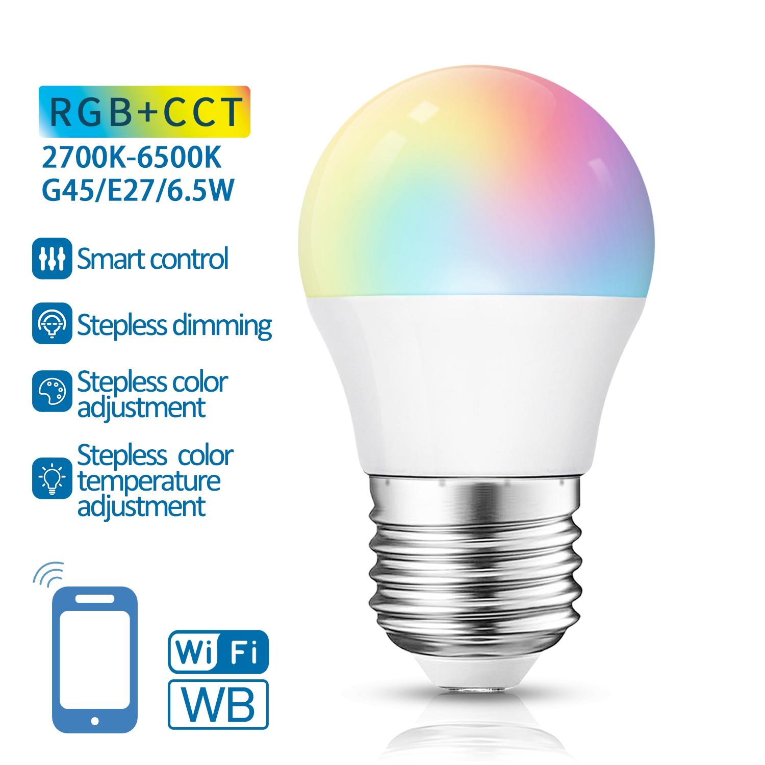 WIFI + Bluetooth E27 G45 6.5W