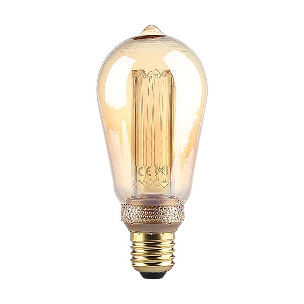 VT-2185 4W ST64 LED ART FILAMENT BULB AMBER GLASS 1800K E27