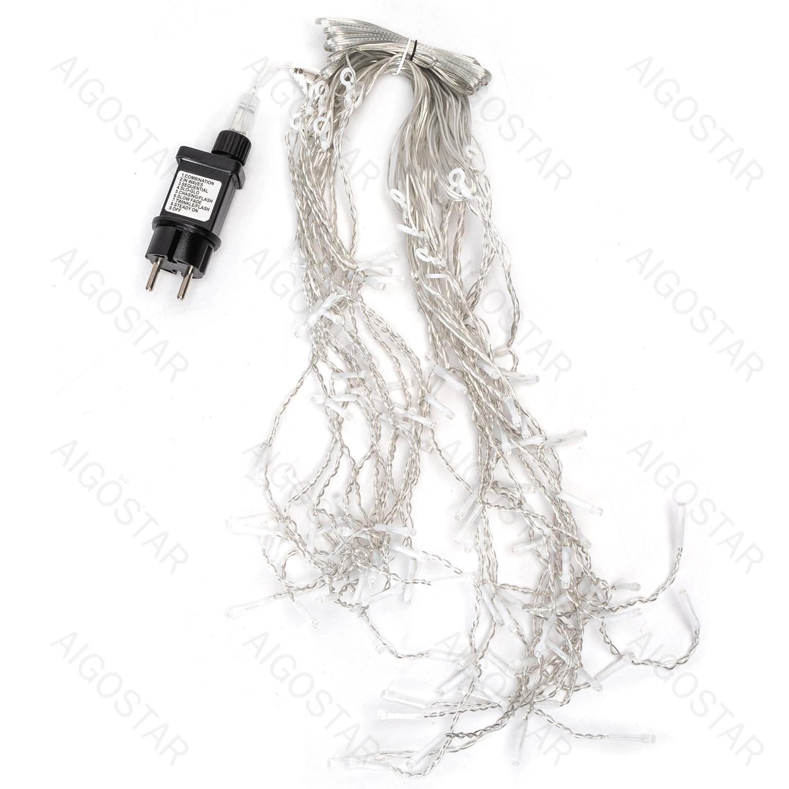 Low voltage icicle (flush) flat string lights, cold white, 5m*0.4m