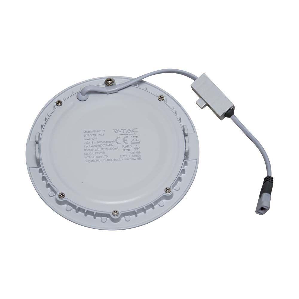 9W Panel LED , Barwa:3w1/ Okrągły, VTAC, SKU 6983