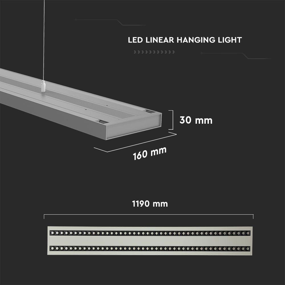 60W Lampa Biurowa, Możliwość łączenia, Chip SAMSUNG, Barwa:4000K, 5 Lat gwarancji, Obudowa: Srebrny, VTAC, SKU 609