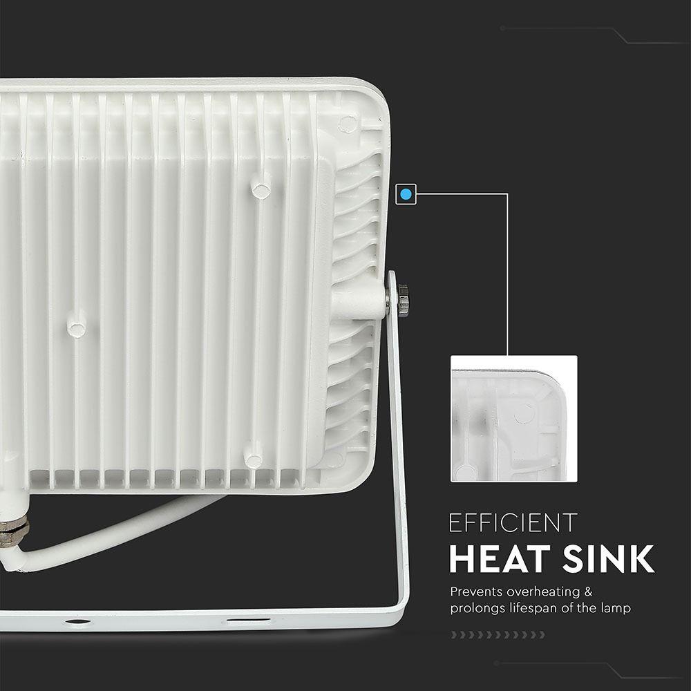 VT-50-1 50W SMD FLOODLIGHT SAMSUNG CHIP & 1M CABLE 6400K WHITE BODY