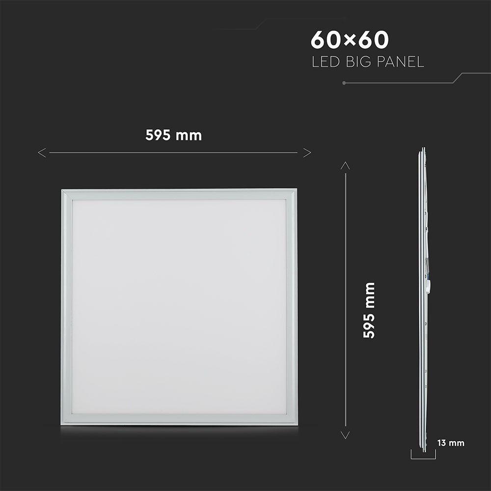 36W Panel LED 600x600mm, Barwa:4000K, HIGH LUMEN, Opakowanie: 6szt., VTAC, SKU 6238