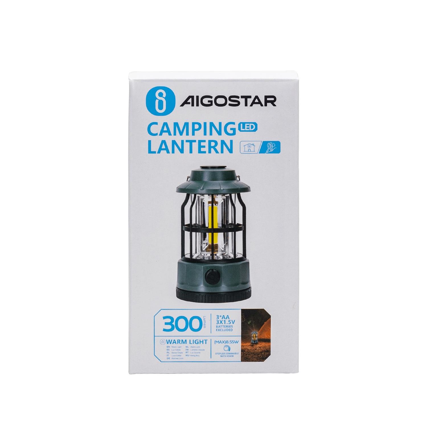 Camping lantern dimmable with knob 3AA batteries