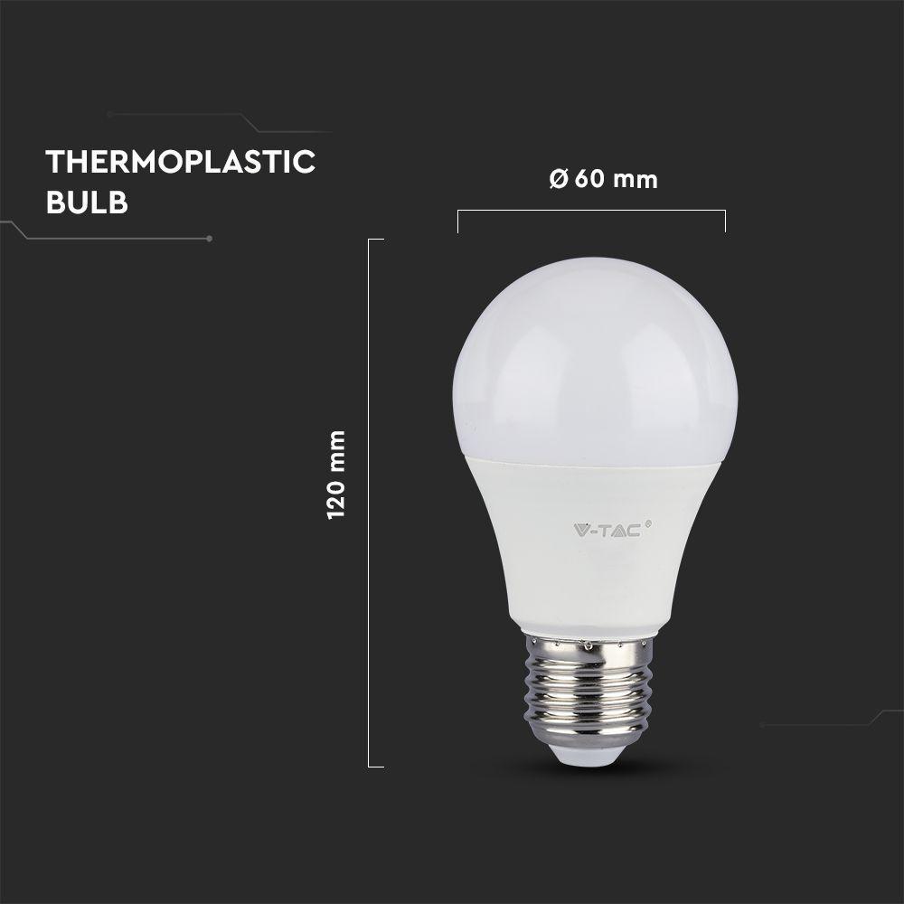 VT-262D 12W A60 LED PLASTIC BULB SAMSUNG CHIP 4000K E27 DIMMABLE