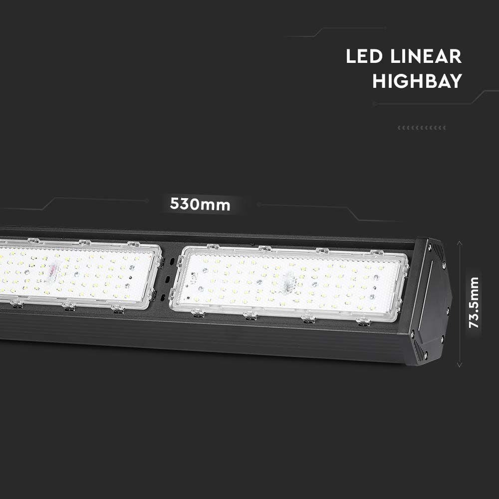 100W Liniowy HIGHBAY LED, Chip SAMSUNG, Barwa:4000K, Obudowa: Czarna, Wydajność: 120lm/w, Kąt 120', VTAC, SKU 21891