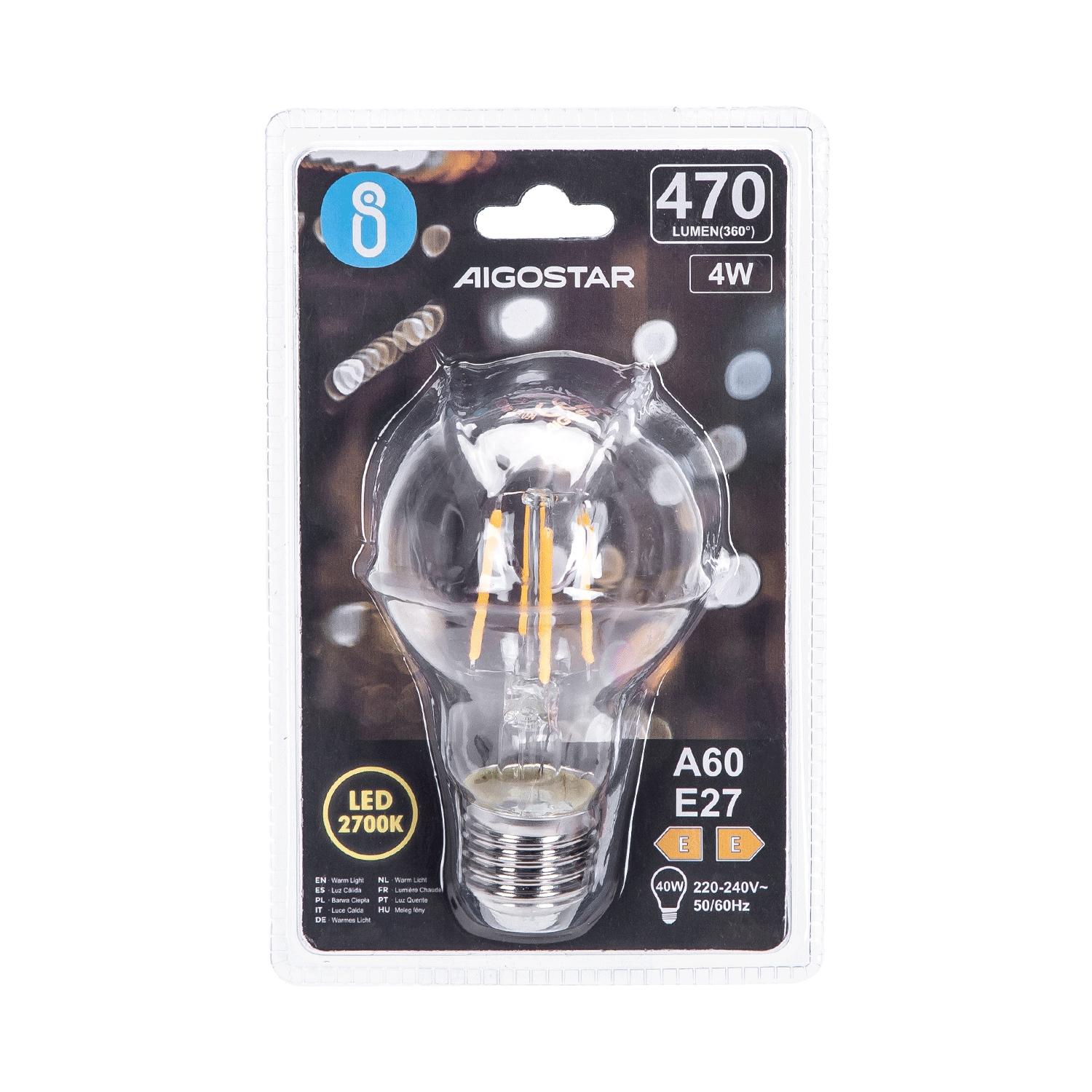 LED Filament Bulb (Clear) A60 E27 4W