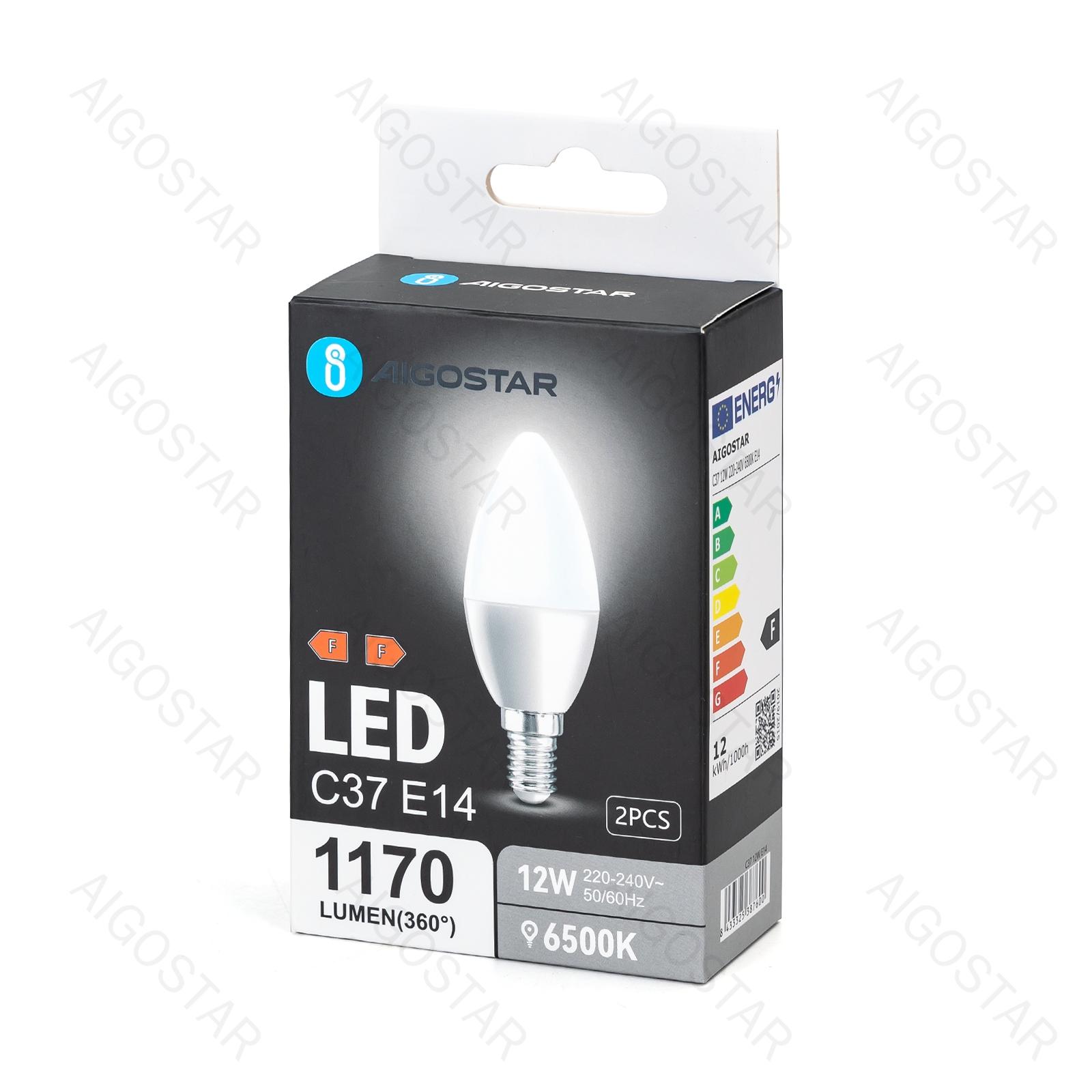 LED A5 C37 E14 12W 6500K/DOUBLE/COLOR BOX