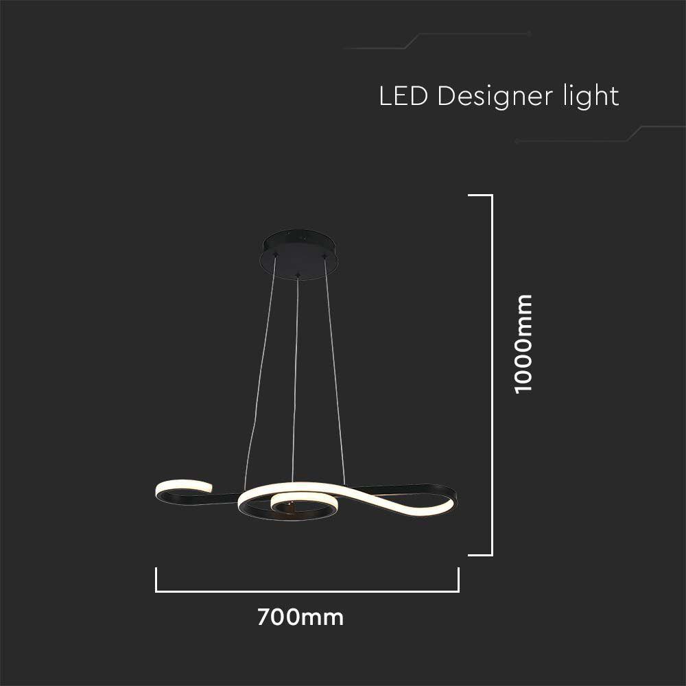 Dekoracyjna Lampa Wisząca LED,  Barwa: 3000K, Obudowa: Czarna     , VTAC, SKU 8020