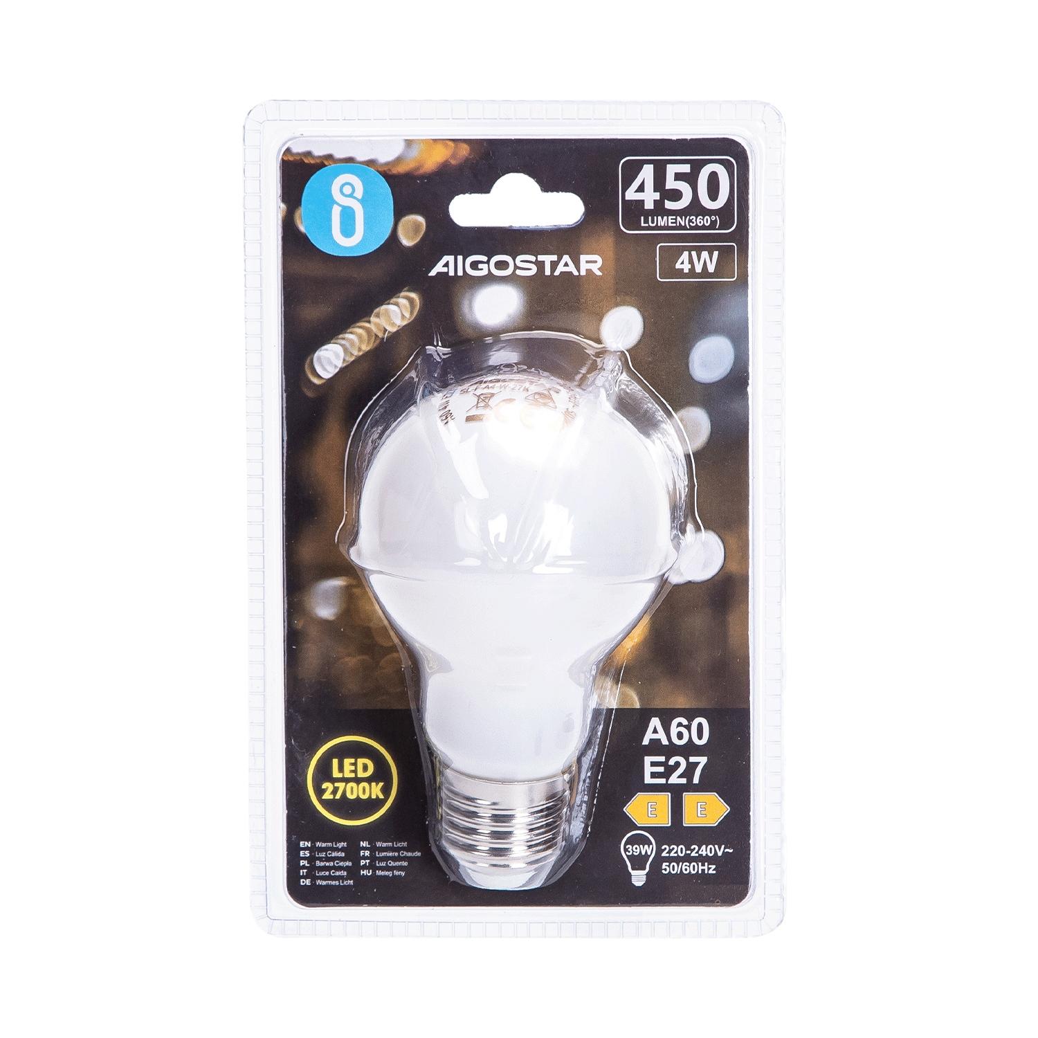 LED Filament Bulb (Milky White) A60 E27 4W