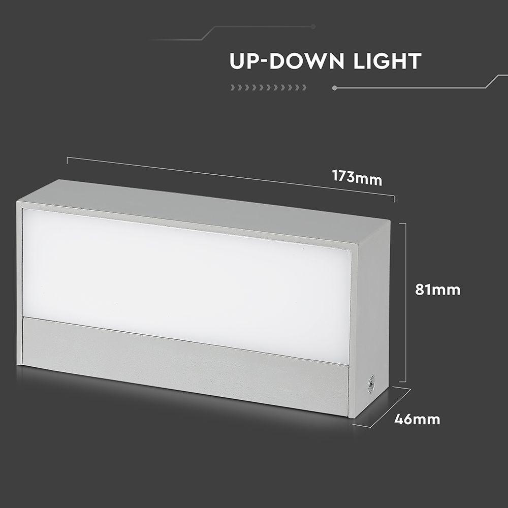 VT-8056 9W LED UP/DOWN OUTDOOR SOFT LIGHT MEDIUM 6500K GREY BODY