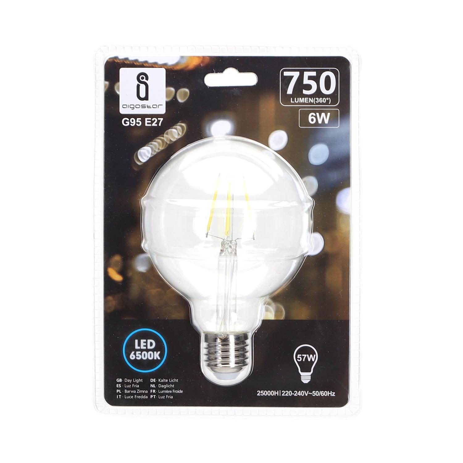 LED Filament Bulb (Clear) G95 E27 6W