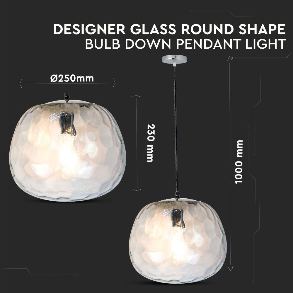 VT-7254 DESIGNER GLASS ROUND SHAPE PENDANT LIGHT D:250-E27