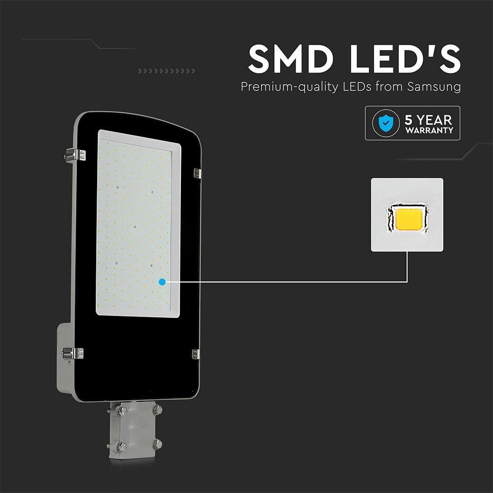 100W Lampa uliczna LED, Chip SAMSUNG, Barwa:4000K, Obudowa: Szara, VTAC, SKU 529