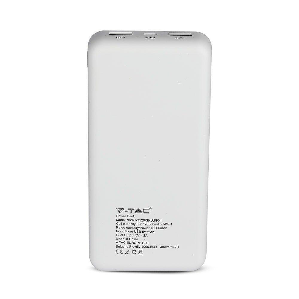 VT-3520 20000mah POWER BANK-WHITE