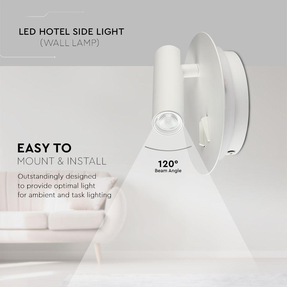 VT-2963 LED 3W+SMD 6W LED HOTEL SIDE LIGHT(WALL LAMP) 3000K-WHITE