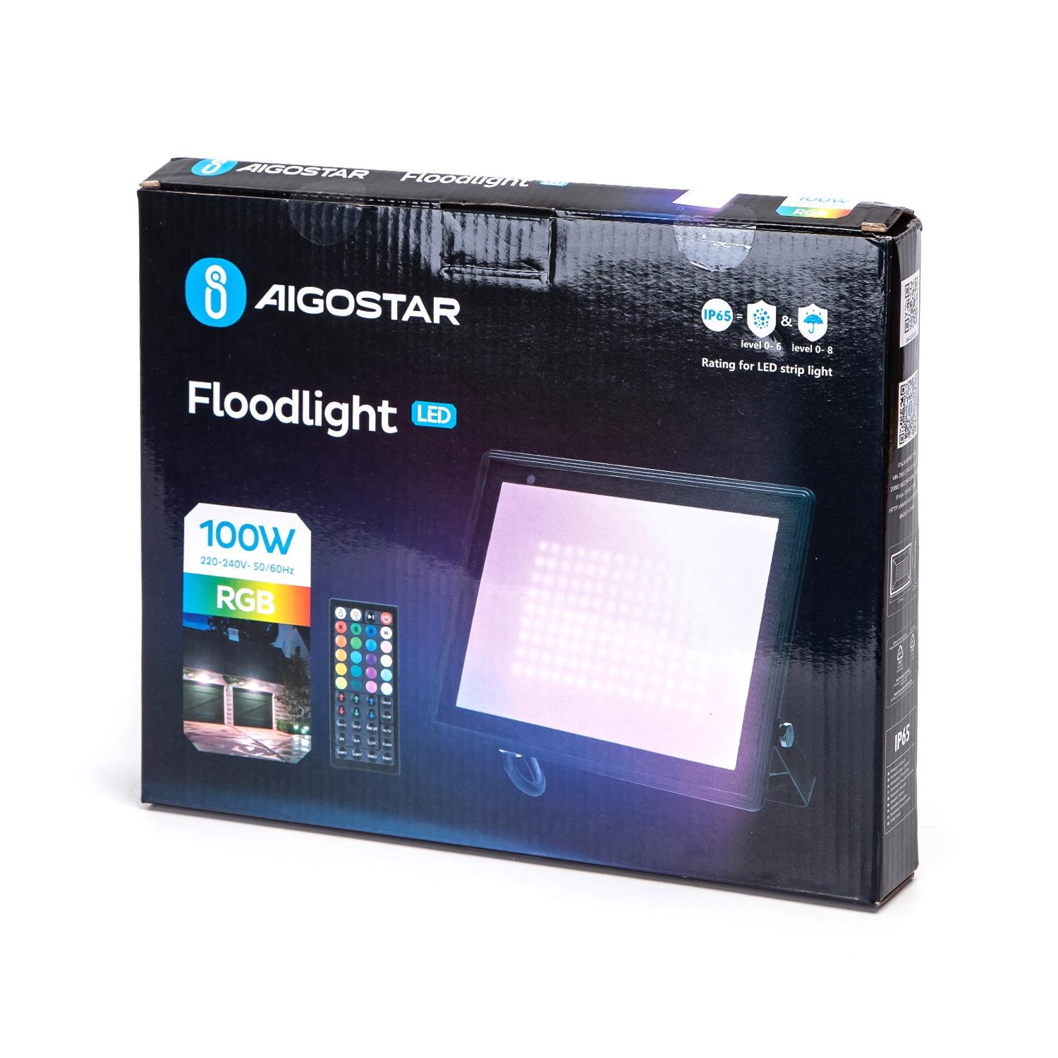 LED RGB Die-Cast Floodlight Black 100W