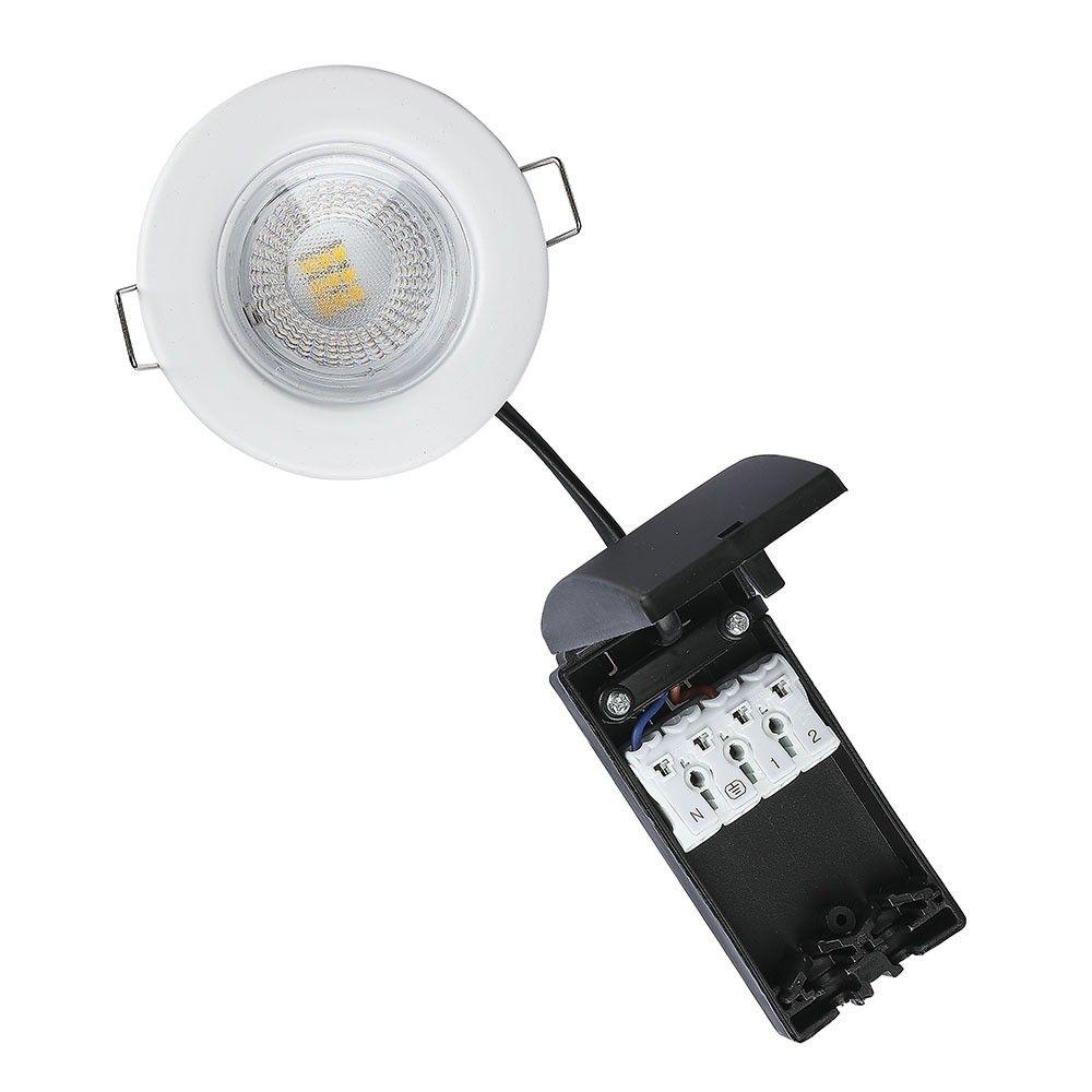 VT-885 5W SPOTLIGHT FIRERATED FITTING SAMSUNG CHIP 3000K -WHITE DIMMABLE