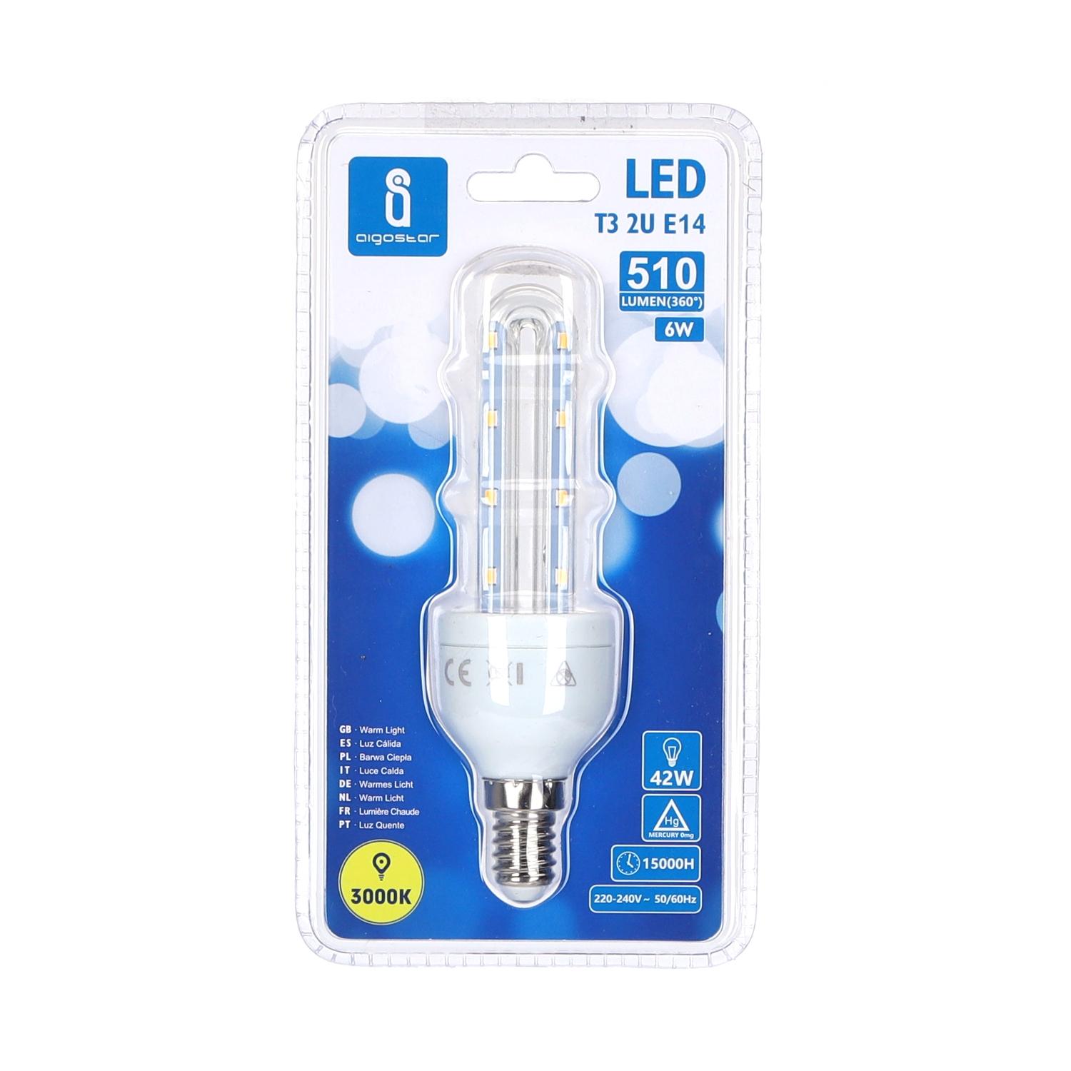 LED E14 6W U-tube