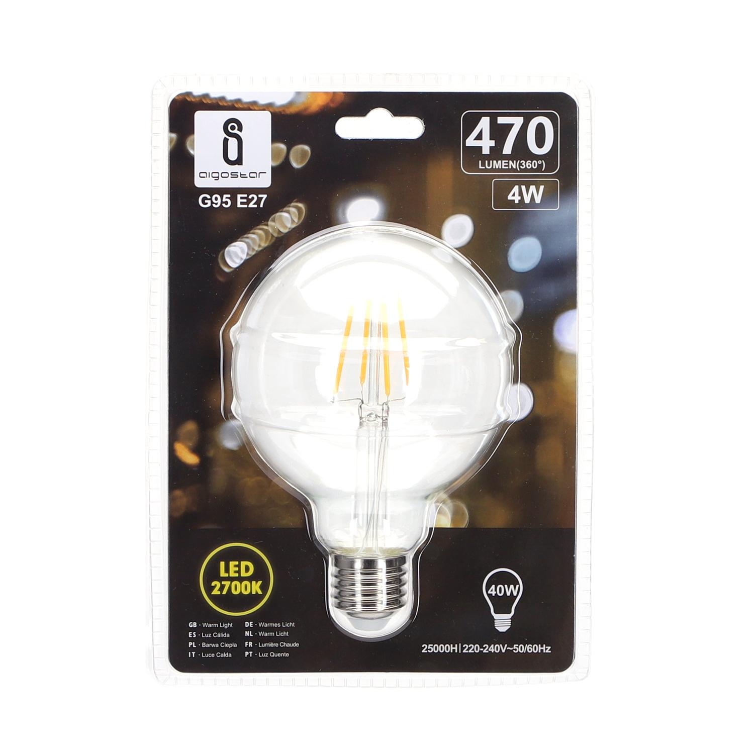 LED Filament Bulb (Clear) G95 E27 4W