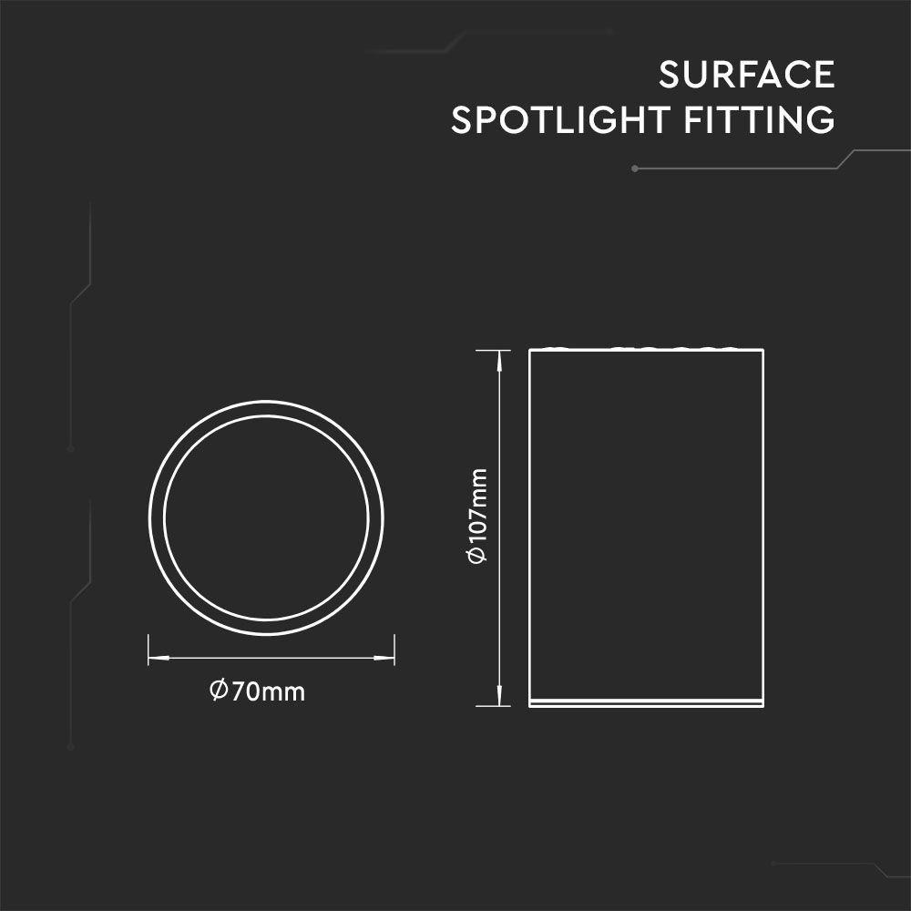 VT-802 SURFACE MOUNTED GU10 FITTING BLACK