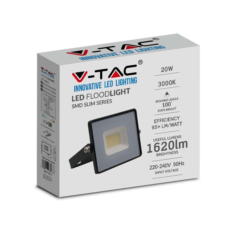 VT-4021 20W SMD FLOODLIGHT 3000K BLACK BODY