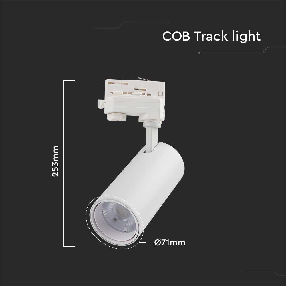 VT-47030 30W COB LED TRACKLIGHT 3IN1 WHITE BODY, WHITE REFLECTOR, WHITE BACK COVER