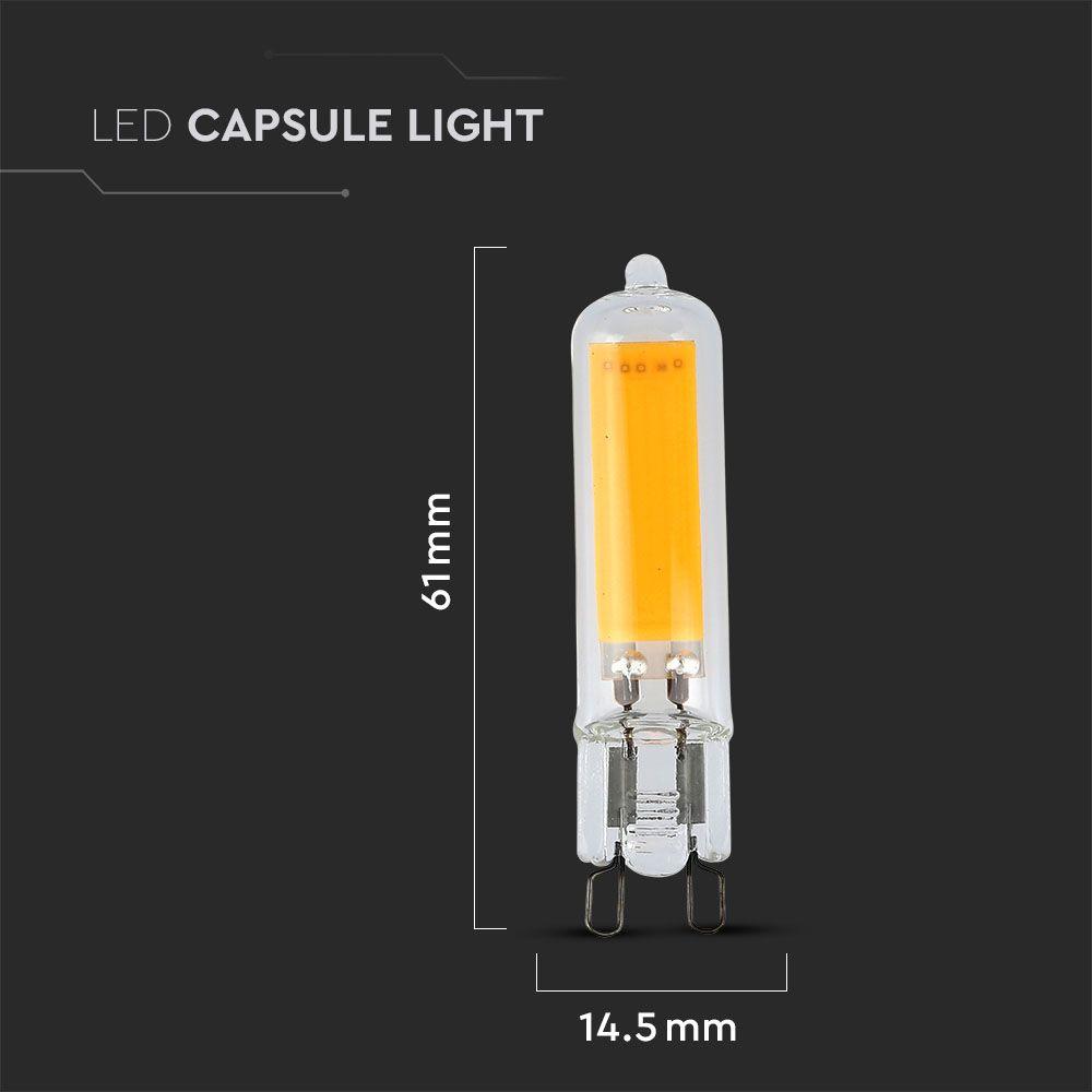 3W Żarówka LED, Barwa:6400K, Trzonek:G9, VTAC, SKU 7478