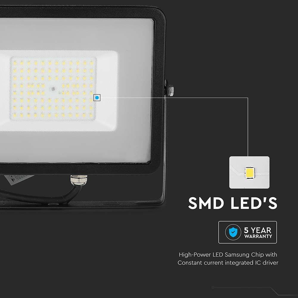 50W Naświetlacz LED SMD, Chip SAMSUNG, Barwa:4000K, Obudowa: Czarna , Wydajność: 115lm/w, VTAC, SKU 21760