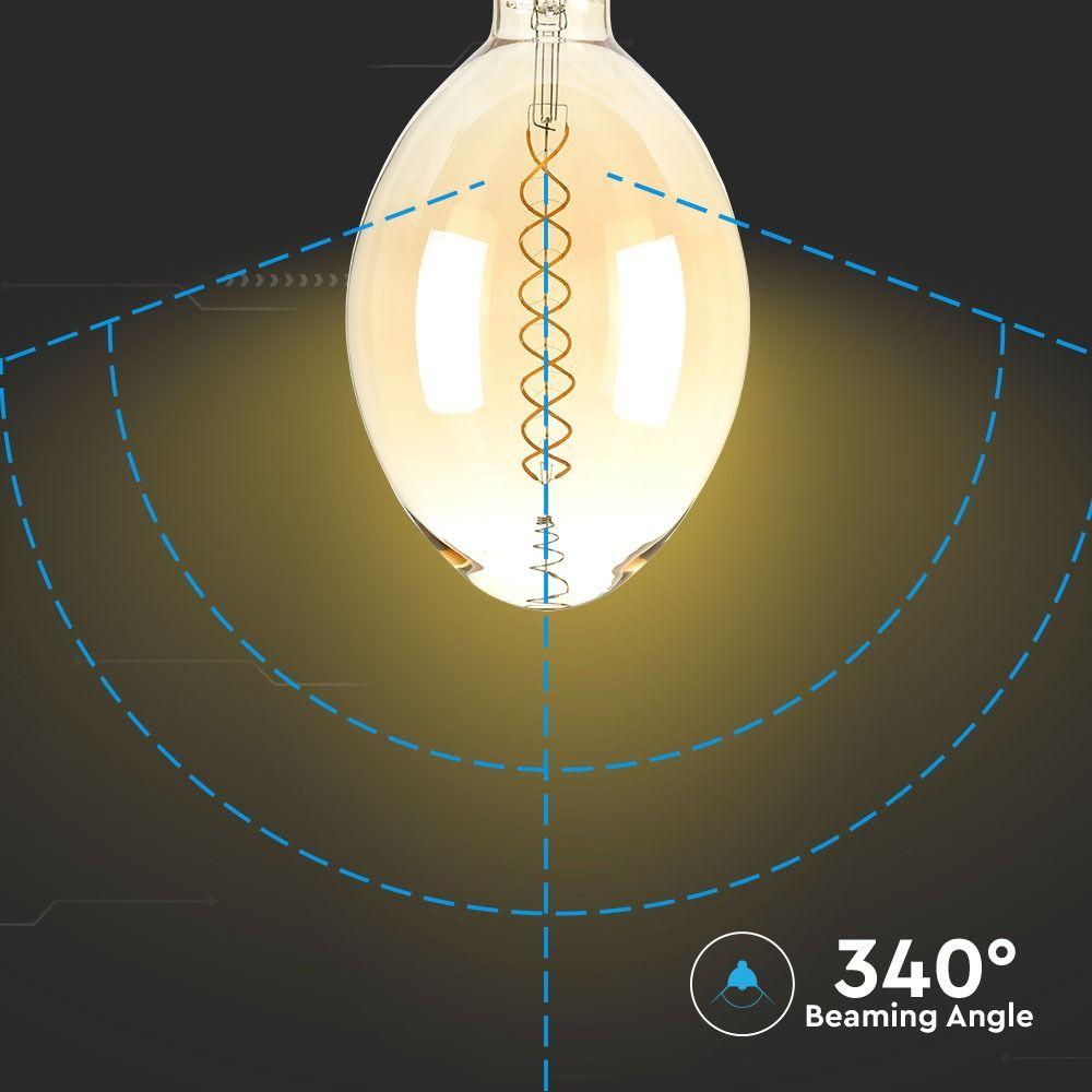 VT-2168D 8W BF180 LED AMBER DOUBLE FILAMENT BULB 2000K E27 DIMMABLE