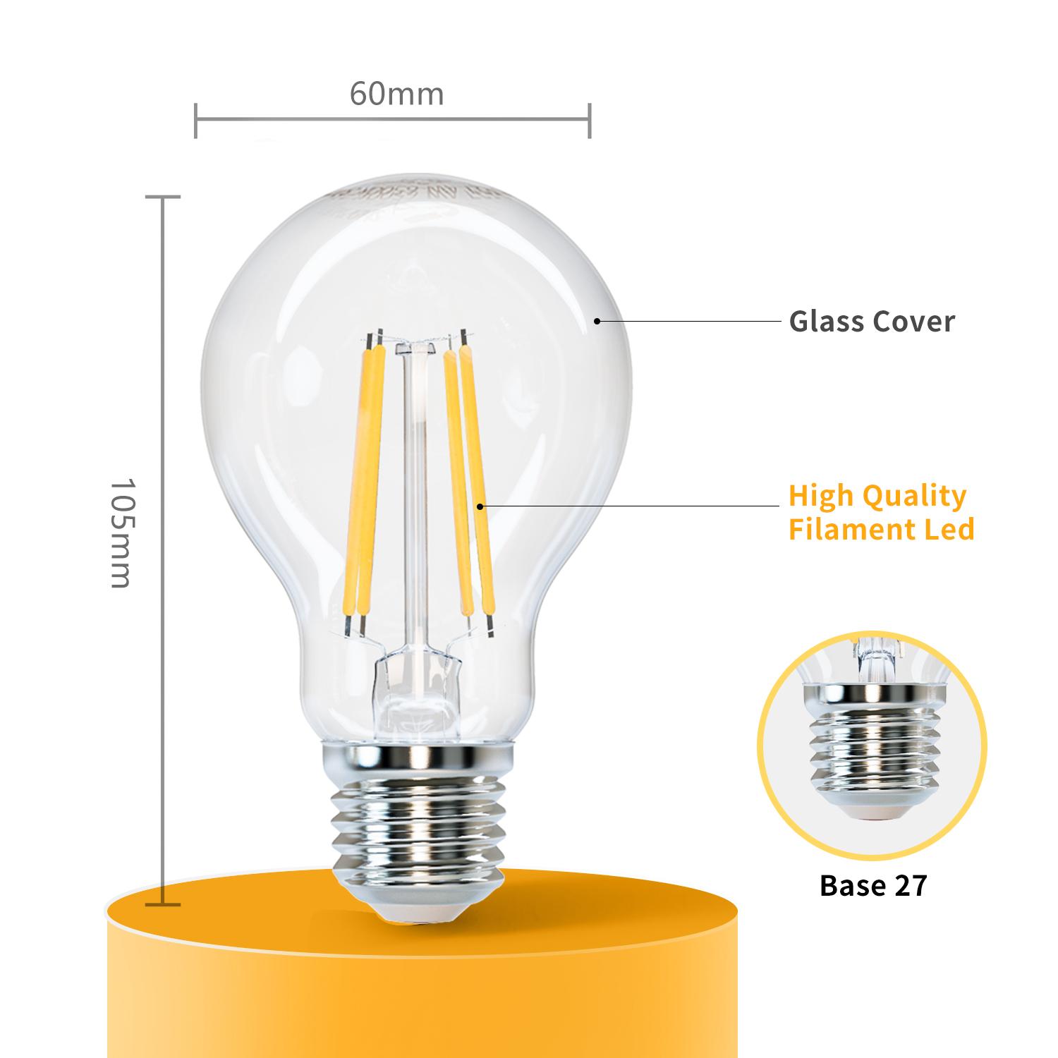 LED Filament Bulb (Clear) A60 E27 4W