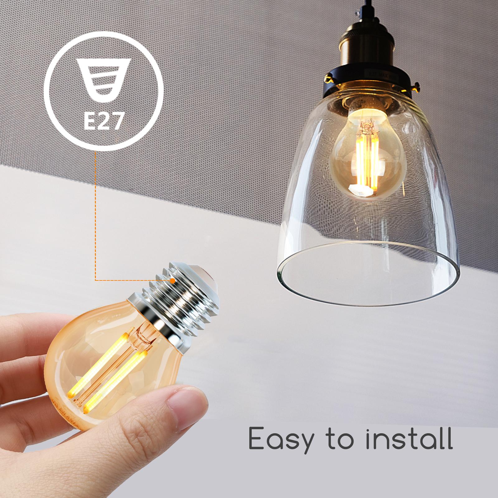 LED Filament Bulb (Amber) G45 E27 6W