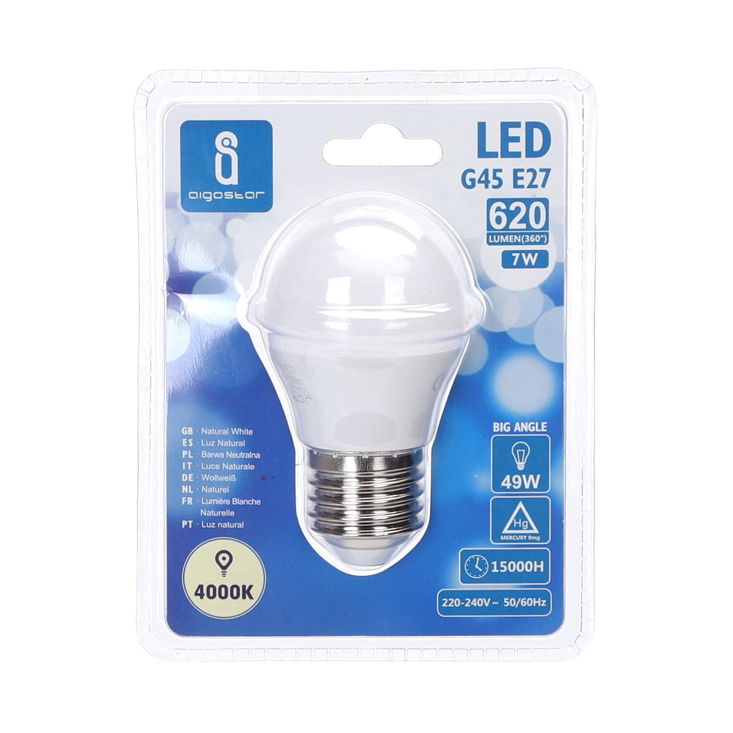 LED E27 7W G45