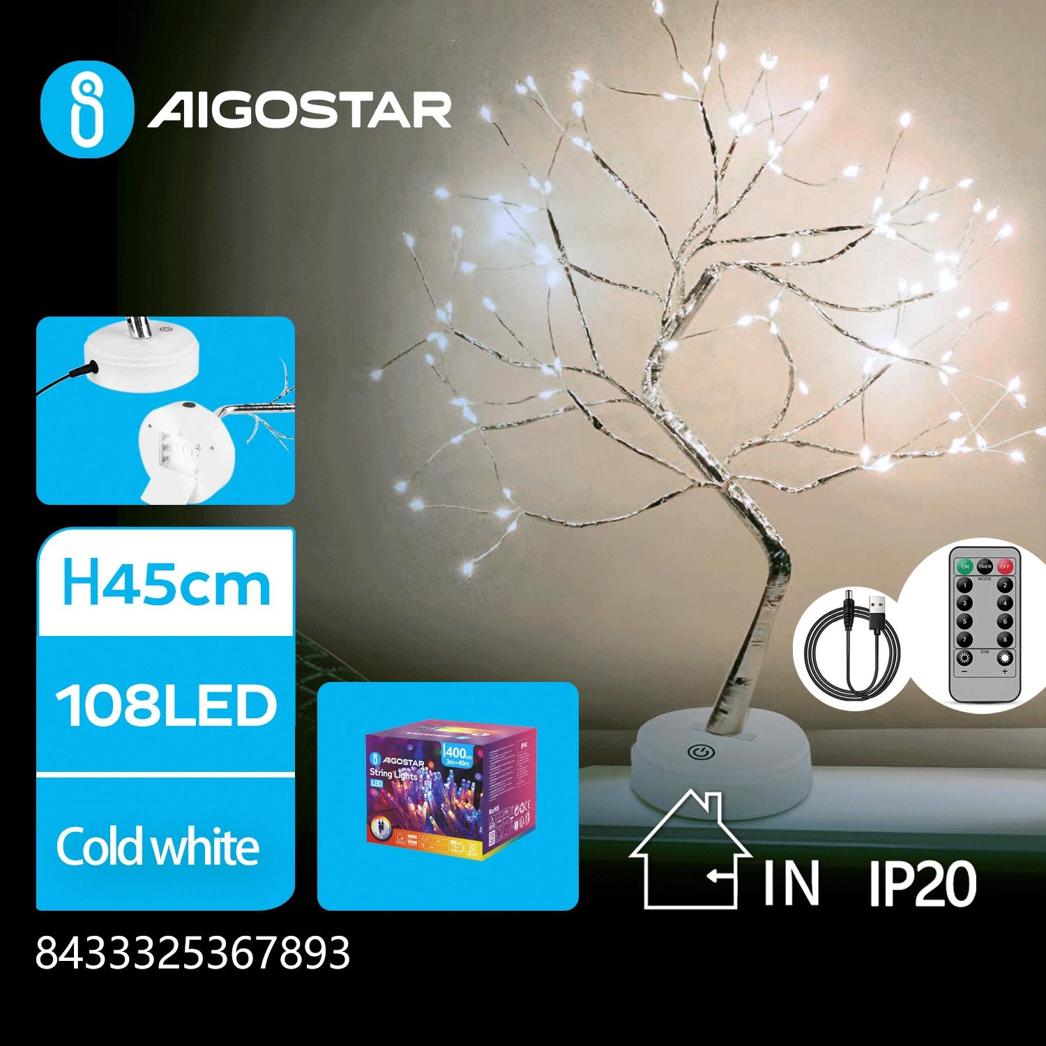 3AA battery tree light, H45cm, cool white