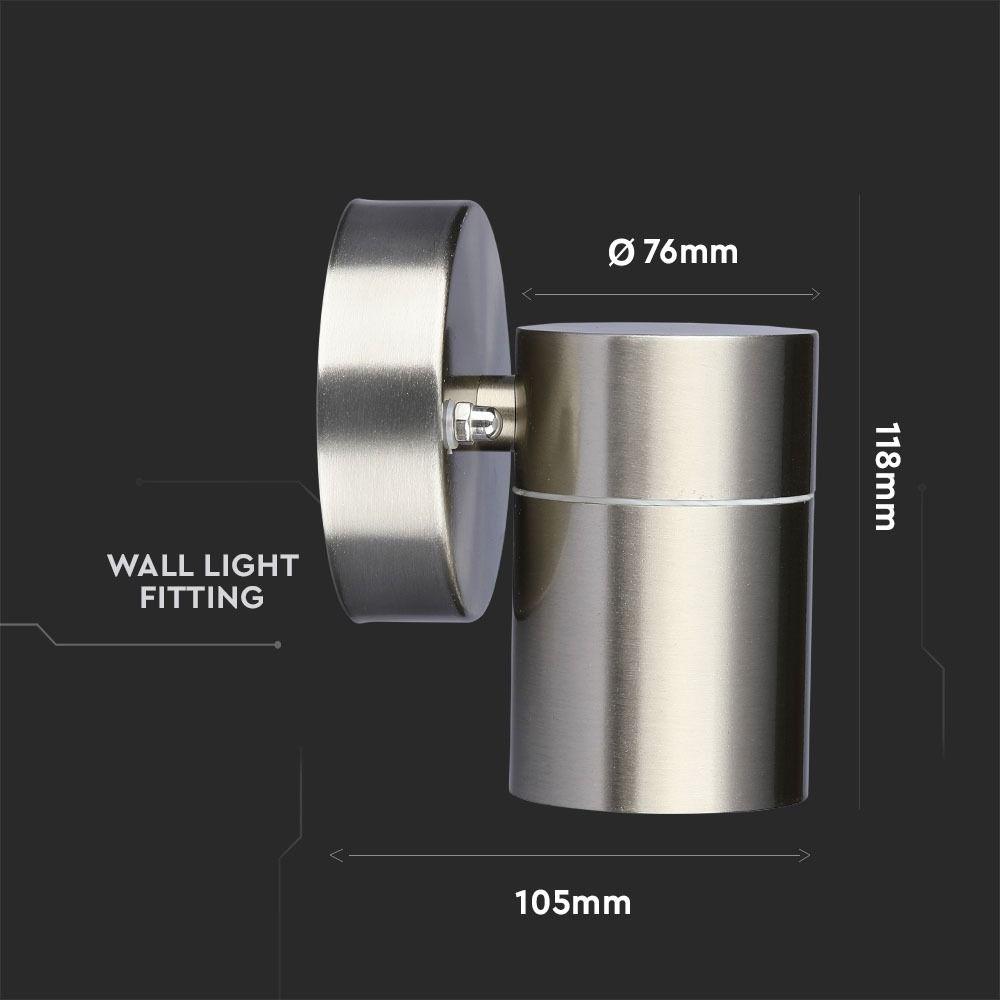 VT-7641 1 WAY GU10 WALL FITTING,STAINLESS STEEL BODY, IP44