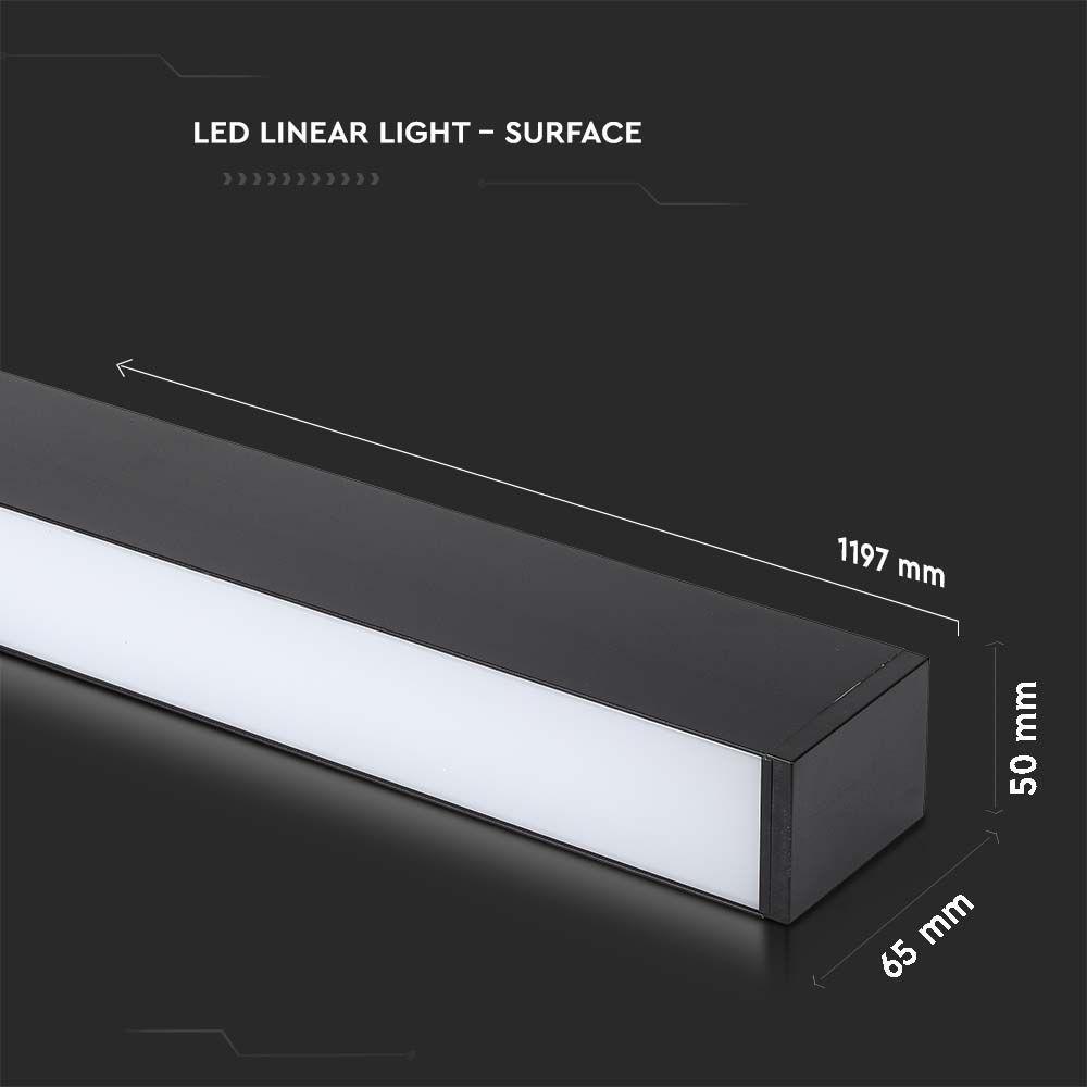 40W Lampa Biurowa, Chip SAMSUNG, Barwa:3000K, Obudowa: Czarna, VTAC, SKU 20462