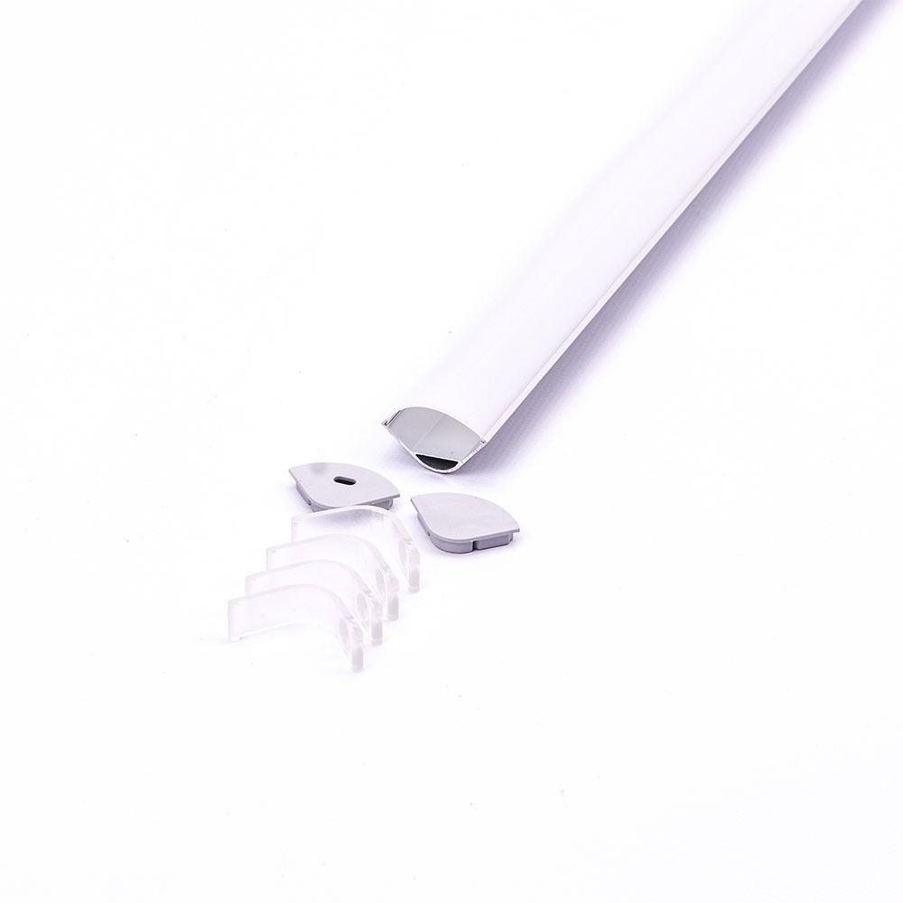 VT-8105 MOUNTING KIT WITH DIFFUSER FOR LED STRIP CORNER 2000x20.3x30MM SILVER